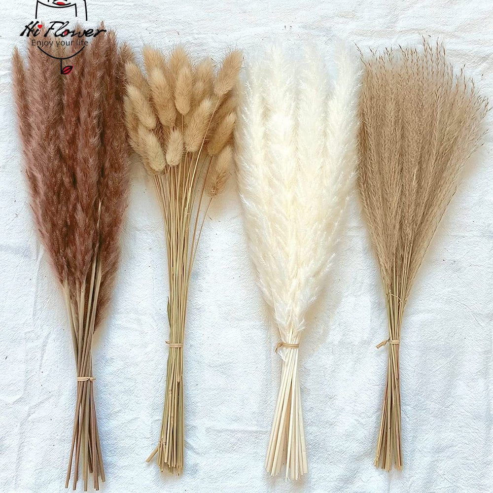 100pcs Fluffy Pampas Dried Flowers - jenshomeandgardendecor