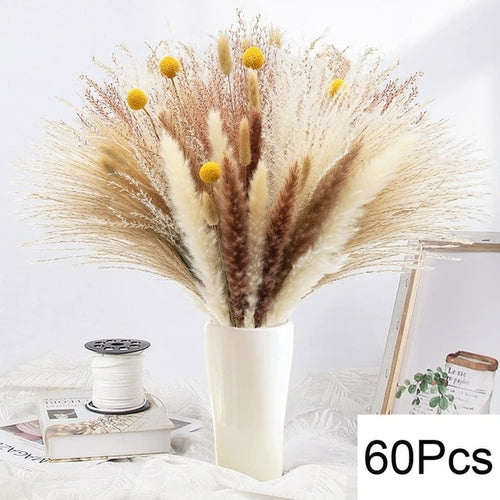 100pcs Fluffy Pampas Dried Flowers - jenshomeandgardendecor