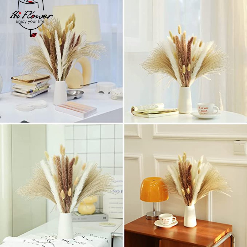 100pcs Fluffy Pampas Dried Flowers - jenshomeandgardendecor