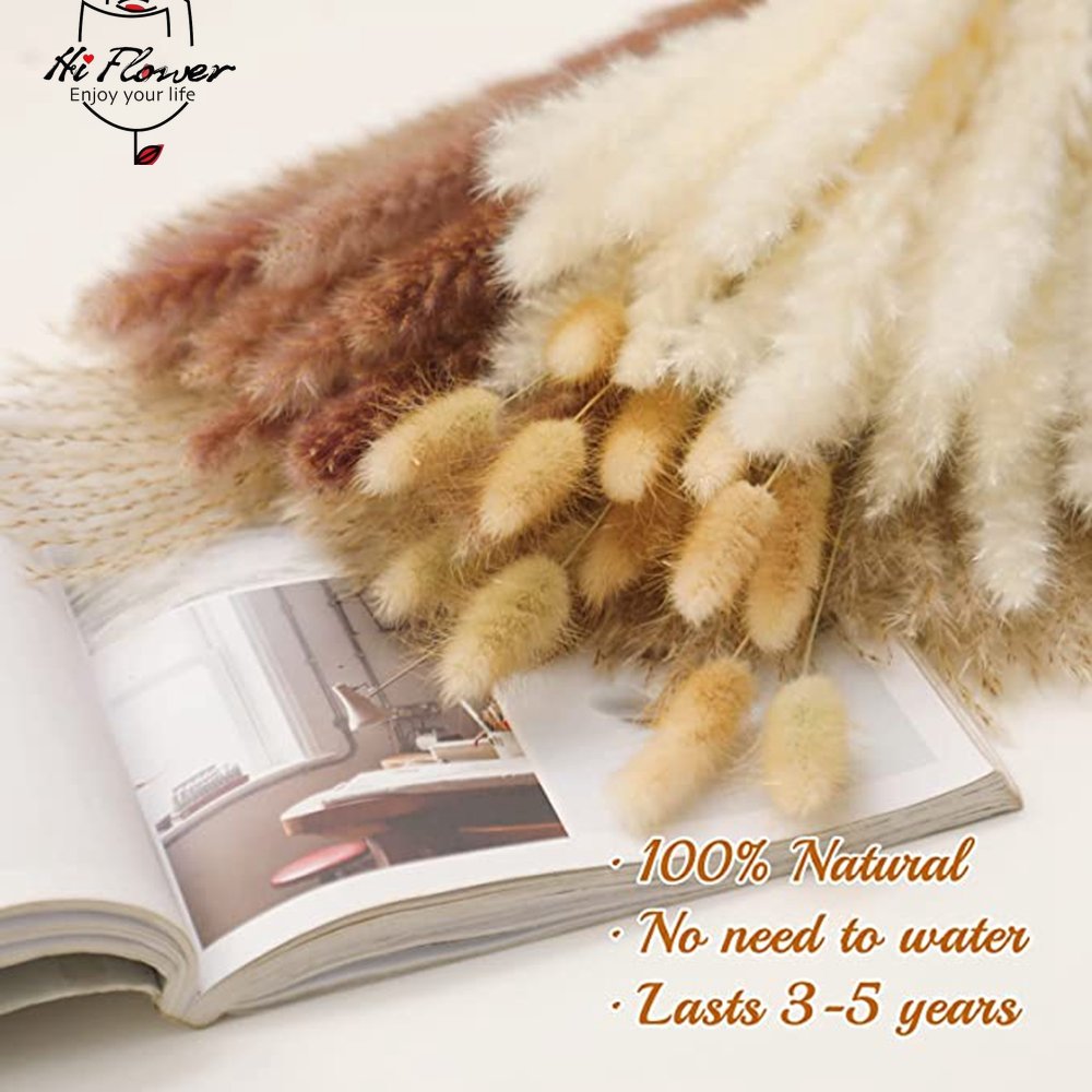 100pcs Fluffy Pampas Dried Flowers - jenshomeandgardendecor