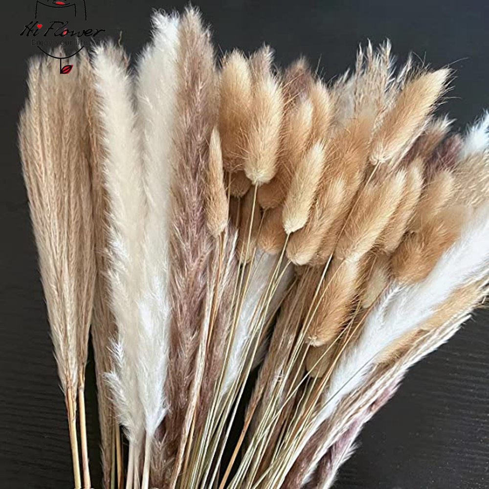 100pcs Fluffy Pampas Dried Flowers - jenshomeandgardendecor