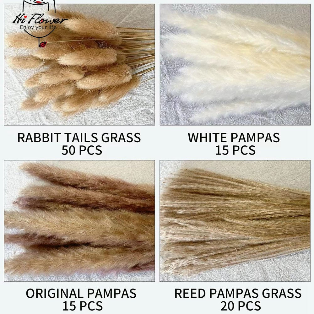 100pcs Fluffy Pampas Dried Flowers - jenshomeandgardendecor