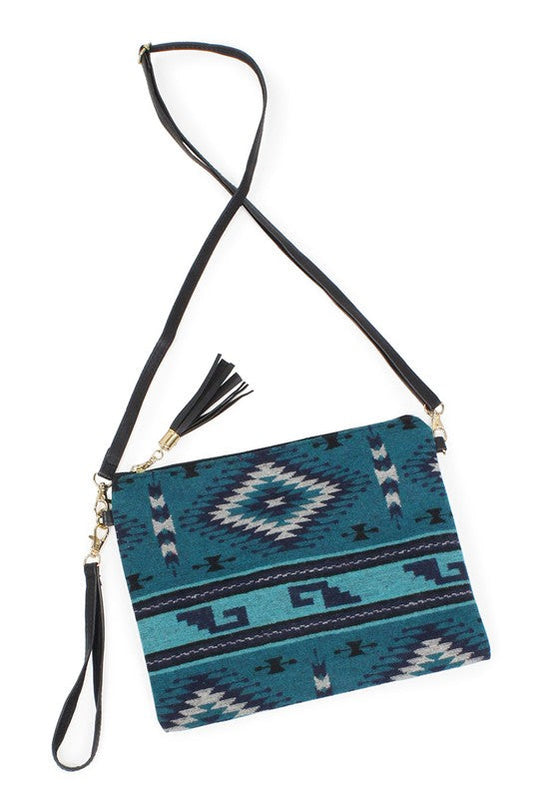 Western Patterned Crossbody / Clutch Bag - jenshomeandgardendecor