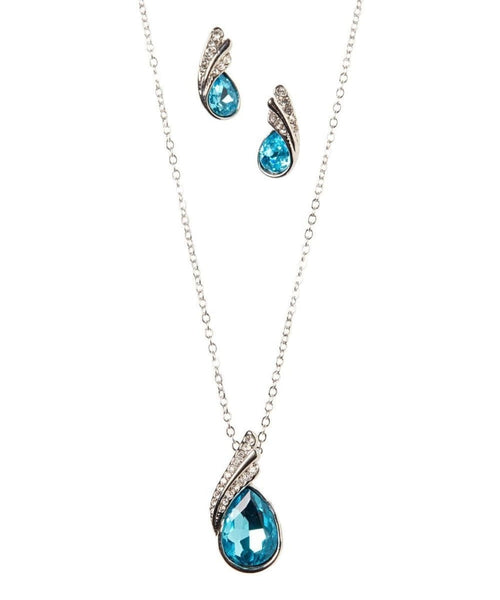 Sea Blue Crystal Necklace Set - jenshomeandgardendecor