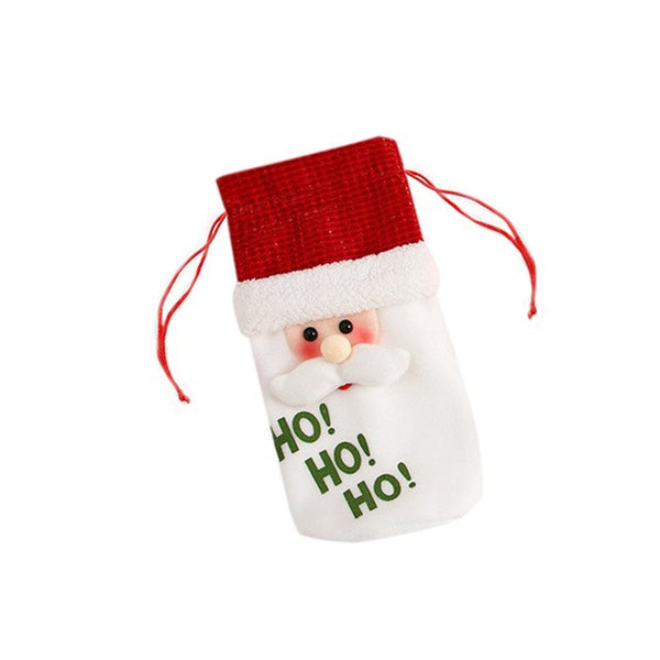 1PC Cute Christmas Red Wine Bottle Cover Bags - jenshomeandgardendecor