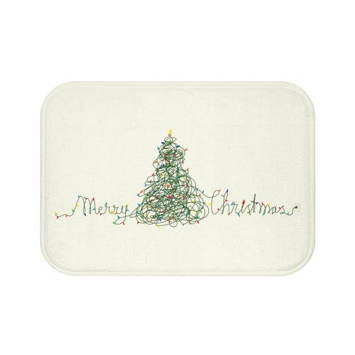 Holiday Christmas Tree Lights Bath Mat Home Accents - jenshomeandgardendecor