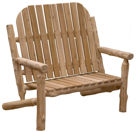 Rustic and Natural Cedar Two - Person Adirondack Chair - jenshomeandgardendecor