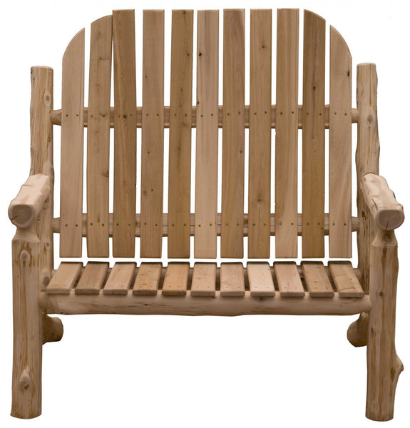 Rustic and Natural Cedar Two - Person Adirondack Chair - jenshomeandgardendecor