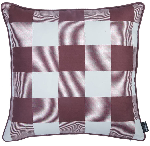 Set of 2 18inches Fall Thanksgiving Gingham Throw Pillow Cover - jenshomeandgardendecor