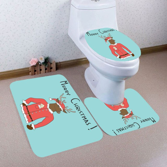 3pcs Christmas Bathroom Accessories Set - jenshomeandgardendecor