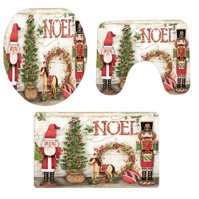 3pcs Christmas Bathroom Accessories Set - jenshomeandgardendecor