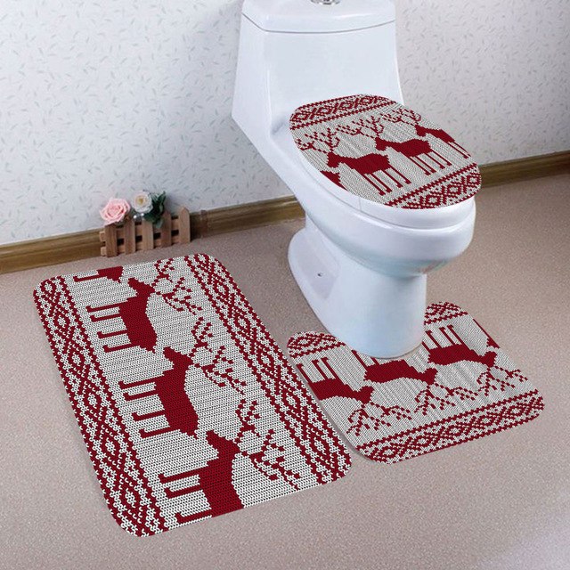 3pcs Christmas Bathroom Accessories Set - jenshomeandgardendecor