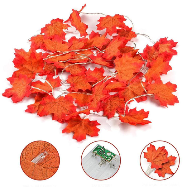 10Ft Maple Leaf String Lights - jenshomeandgardendecor