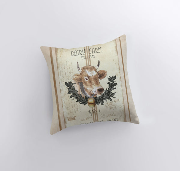 Dairy Farm Cow Vintage Pillow Cover - jenshomeandgardendecor