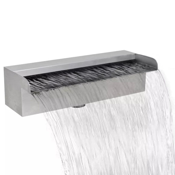 Rectangular Waterfall Pool Fountain Stainless Steel 11.8" - jenshomeandgardendecor