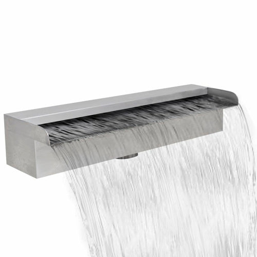 Rectangular Waterfall Pool Fountain Stainless Steel 11.8" - jenshomeandgardendecor