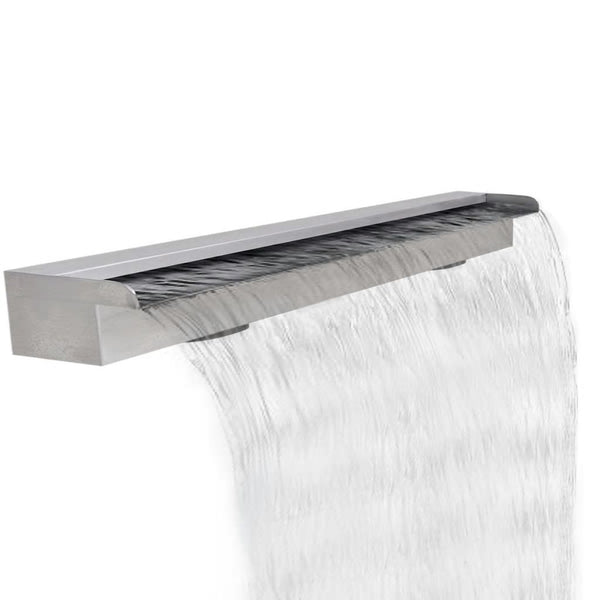 Rectangular Waterfall Pool Fountain Stainless Steel 11.8" - jenshomeandgardendecor