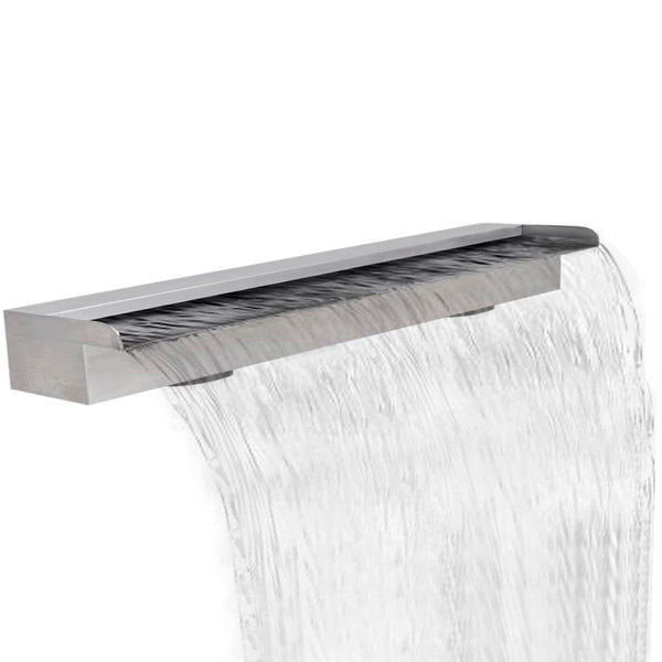 Rectangular Waterfall Pool Fountain Stainless Steel 11.8" - jenshomeandgardendecor