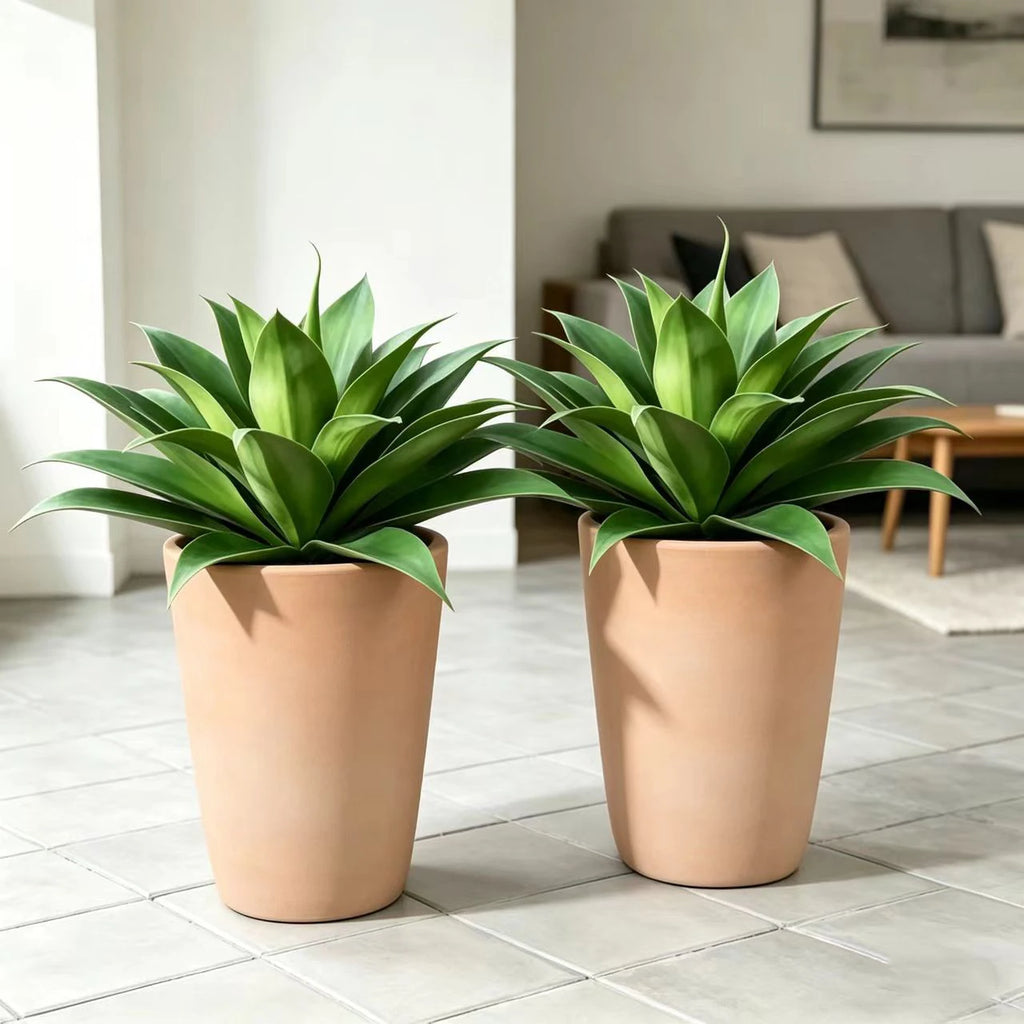 2 Pack 25in Artificial Agave Plants UV Resistant Large Faux Succulent for Indoor Outdoor Home Garden Decor