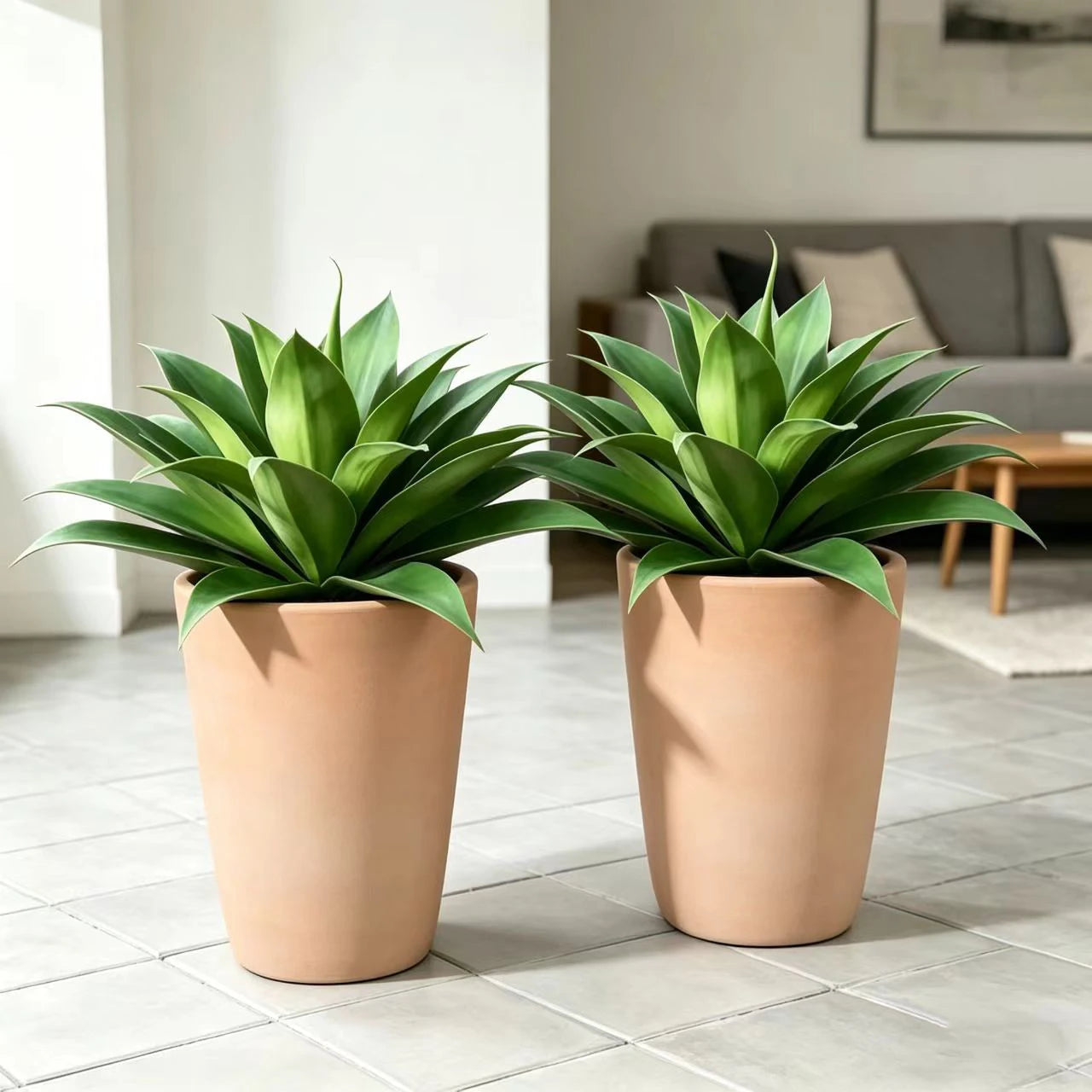 2 Pack 25in Artificial Agave Plants UV Resistant Large Faux Succulent for Indoor Outdoor Home Garden Decor