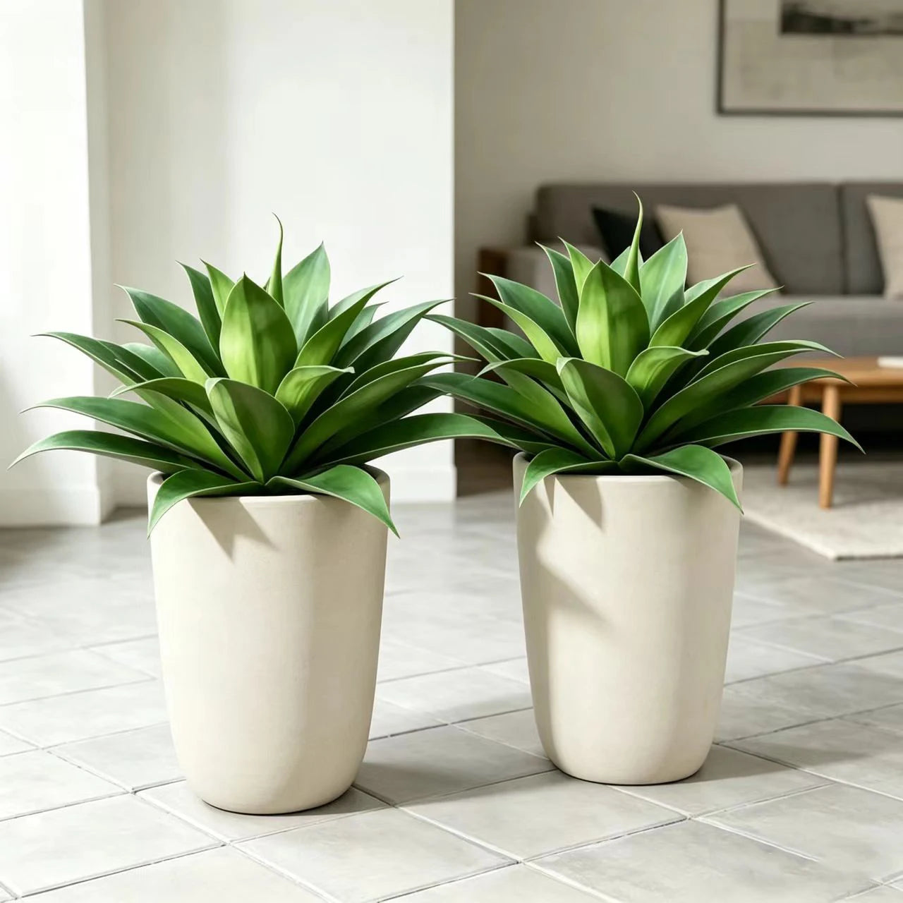 2 Pack 25in Artificial Agave Plants UV Resistant Large Faux Succulent for Indoor Outdoor Home Garden Decor