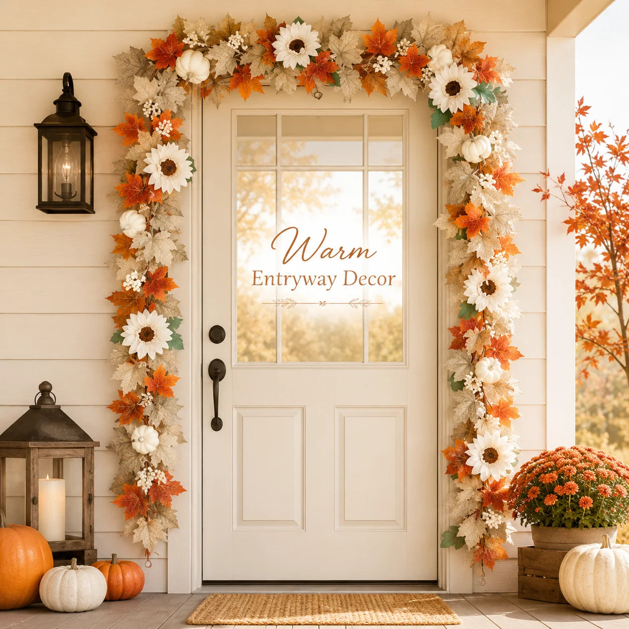 Cozy Fall Artificial Maple Leaf Garland 2 Styles