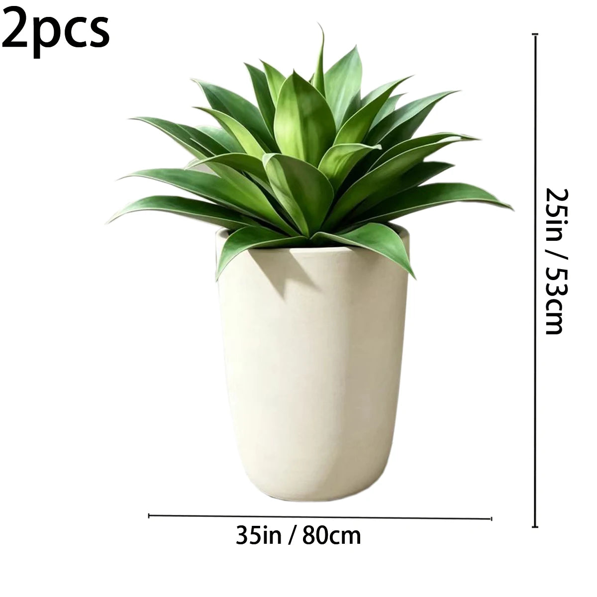 2 Pack 25in Artificial Agave Plants UV Resistant Large Faux Succulent for Indoor Outdoor Home Garden Decor