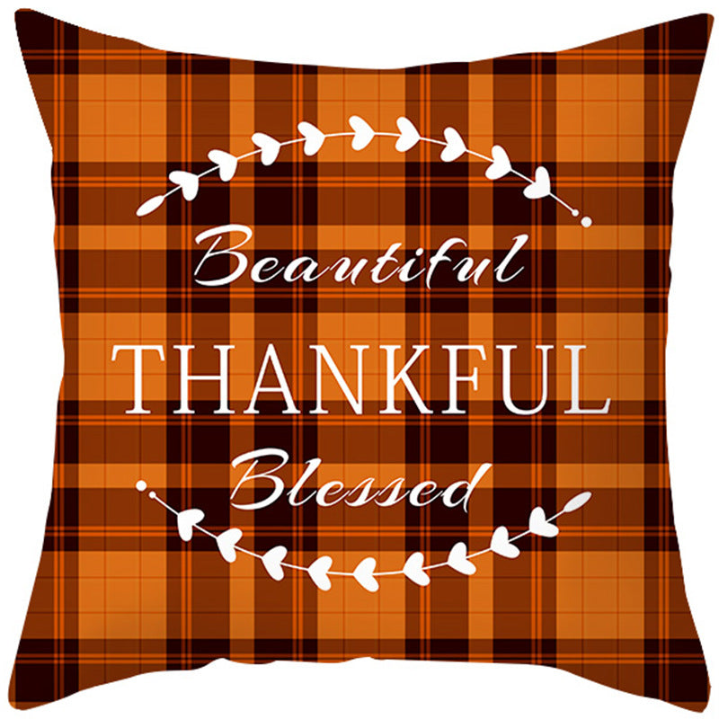 Autumn Maple Leaf Pumpkin Pillowcase 45*45cm Fall Home Decor Grateful - jenshomeandgardendecor