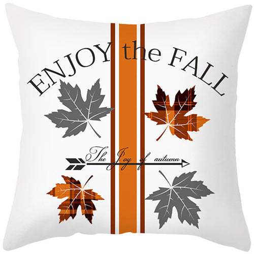 Autumn Maple Leaf Pumpkin Pillowcase 45*45cm Fall Home Decor Grateful - jenshomeandgardendecor