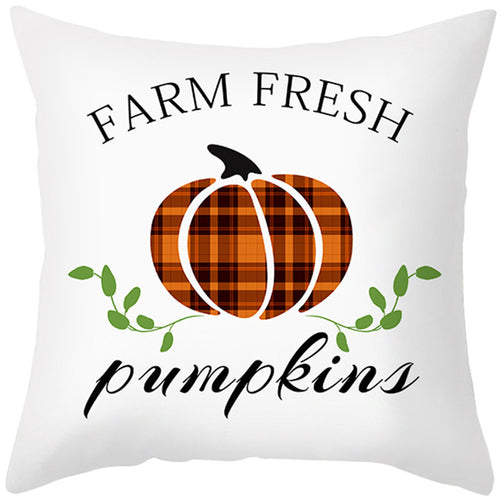 Autumn Maple Leaf Pumpkin Pillowcase 45*45cm Fall Home Decor Grateful - jenshomeandgardendecor