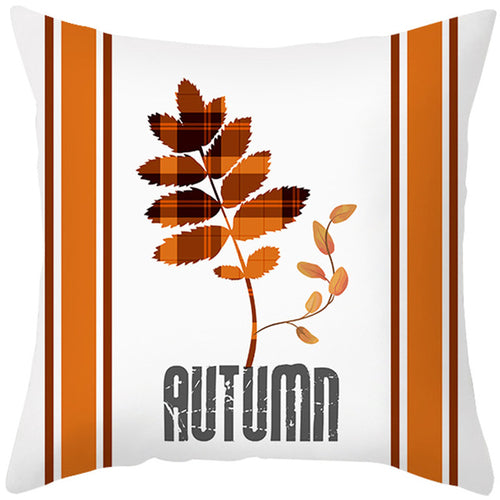 Autumn Maple Leaf Pumpkin Pillowcase 45*45cm Fall Home Decor Grateful - jenshomeandgardendecor