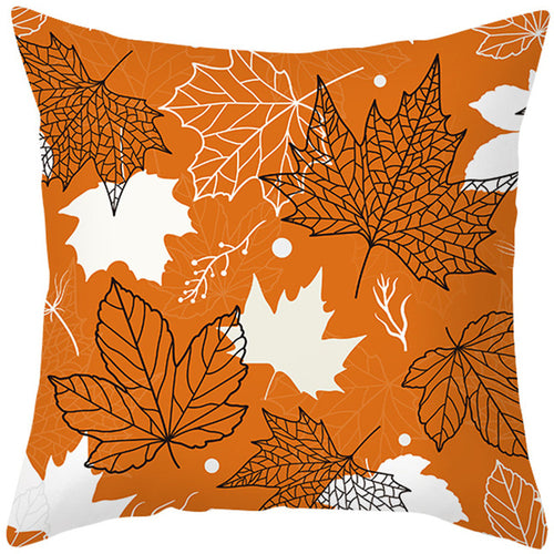 Autumn Maple Leaf Pumpkin Pillowcase 45*45cm Fall Home Decor Grateful - jenshomeandgardendecor