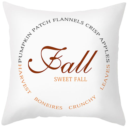 Autumn Maple Leaf Pumpkin Pillowcase 45*45cm Fall Home Decor Grateful - jenshomeandgardendecor