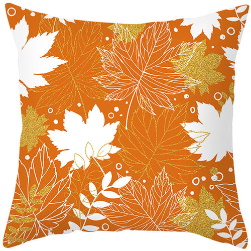 Autumn Maple Leaf Pumpkin Pillowcase 45*45cm Fall Home Decor Grateful - jenshomeandgardendecor