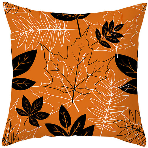 Autumn Maple Leaf Pumpkin Pillowcase 45*45cm Fall Home Decor Grateful - jenshomeandgardendecor