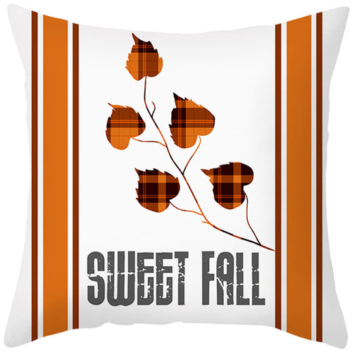 Autumn Maple Leaf Pumpkin Pillowcase 45*45cm Fall Home Decor Grateful - jenshomeandgardendecor