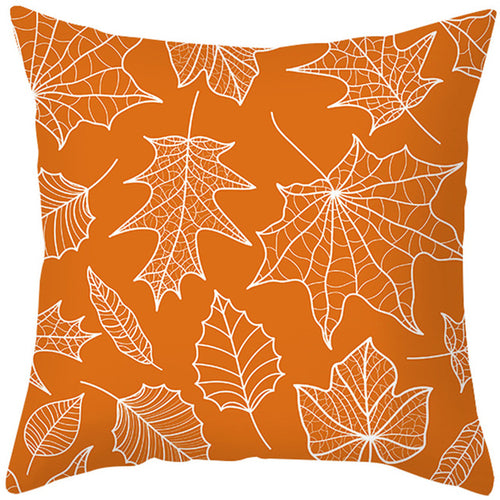 Autumn Maple Leaf Pumpkin Pillowcase 45*45cm Fall Home Decor Grateful - jenshomeandgardendecor