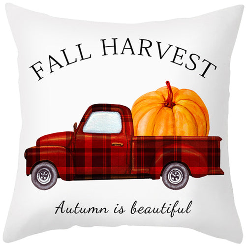 Autumn Maple Leaf Pumpkin Pillowcase 45*45cm Fall Home Decor Grateful - jenshomeandgardendecor