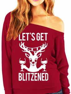 Let's Get BLITZENED Slouchy Christmas Sweatshirt - jenshomeandgardendecor