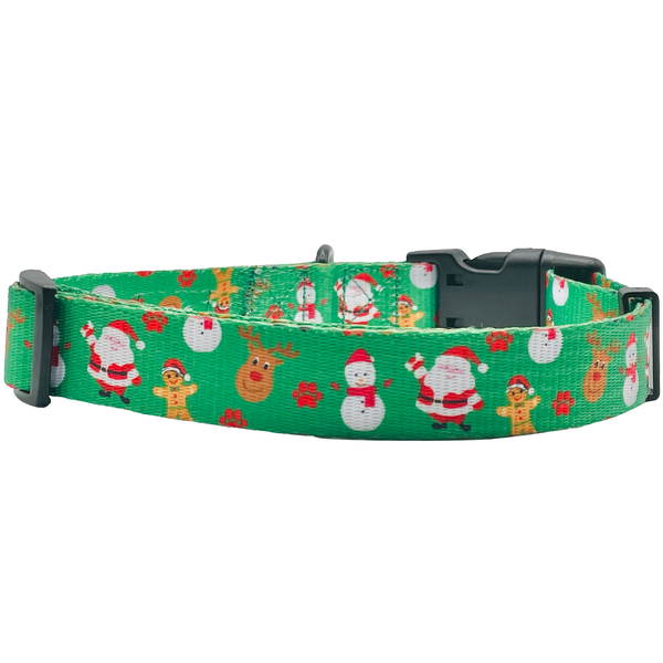 Christmas Festive Green Holiday Dog Collar - jenshomeandgardendecor