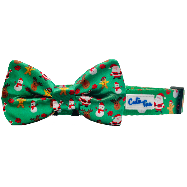 Christmas Festive Green Holiday Dog Collar - jenshomeandgardendecor