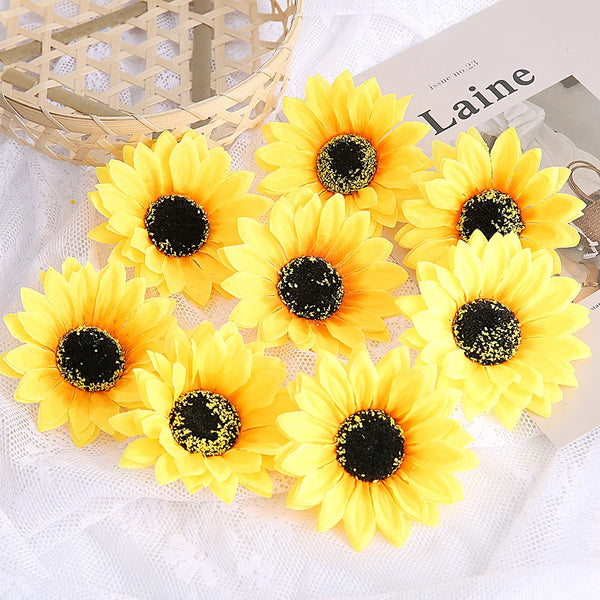 10Pcs Beautiful Silk Sunflowers