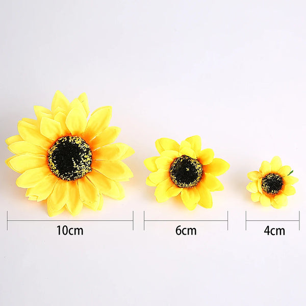 10Pcs Beautiful Silk Sunflowers