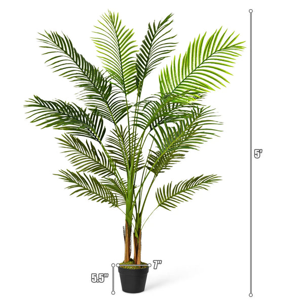 5Ft Artificial Phoenix Palm Tree Plant - jenshomeandgardendecor