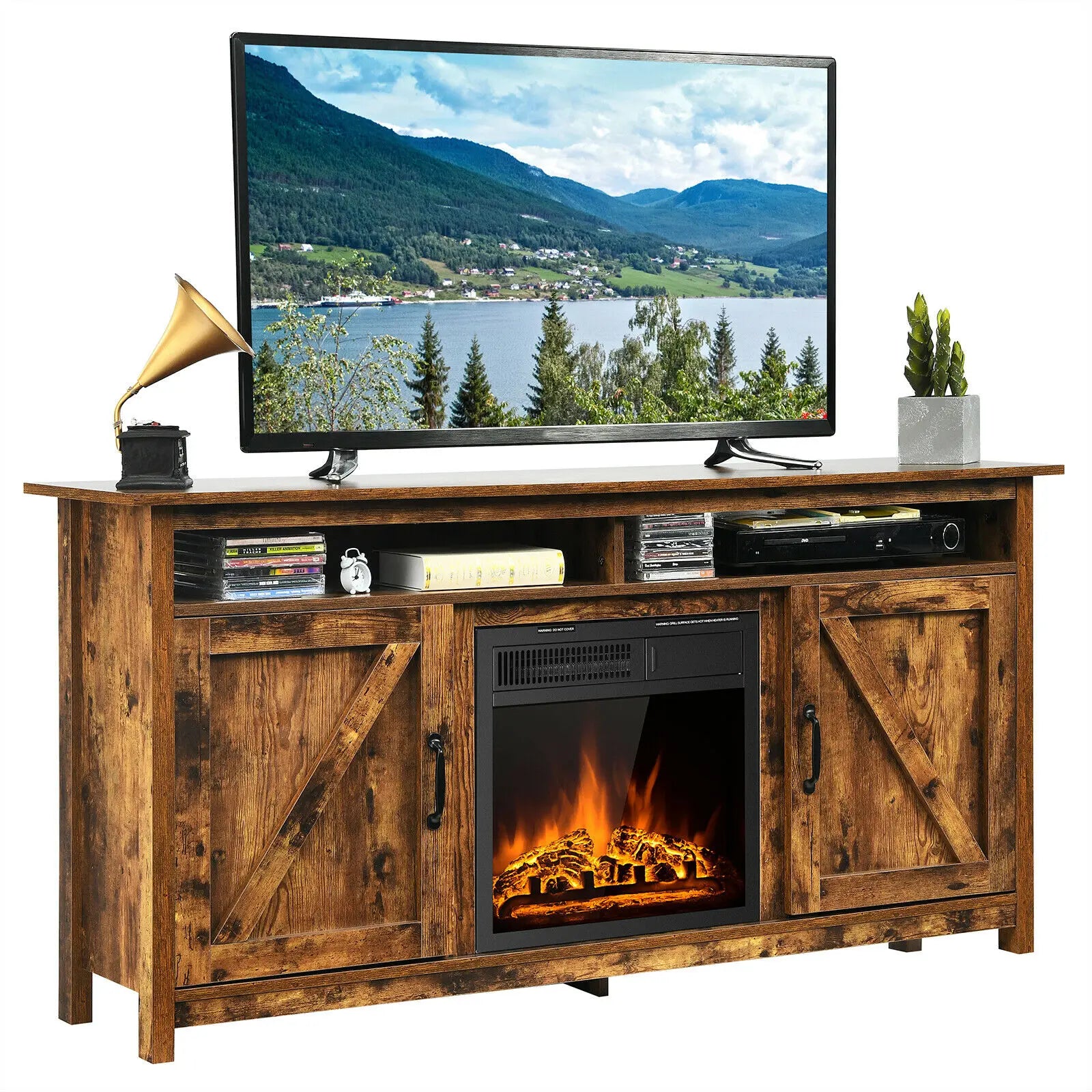 TV Stand W/18” 750W/1500W Electric Fireplace - jenshomeandgardendecor