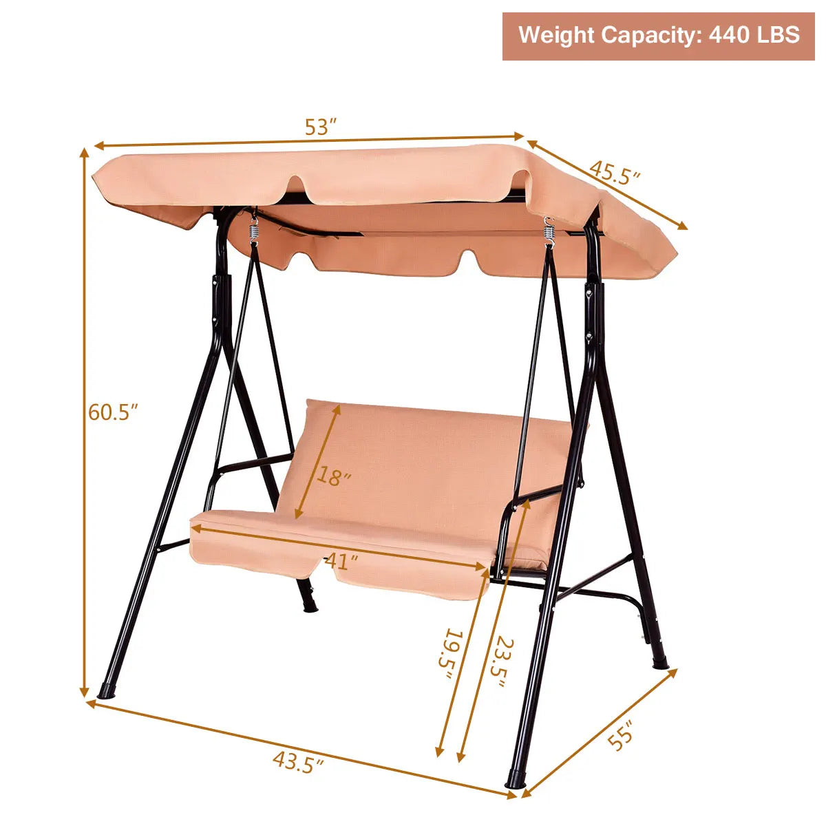 Loveseat Patio Canopy Swing - jenshomeandgardendecor