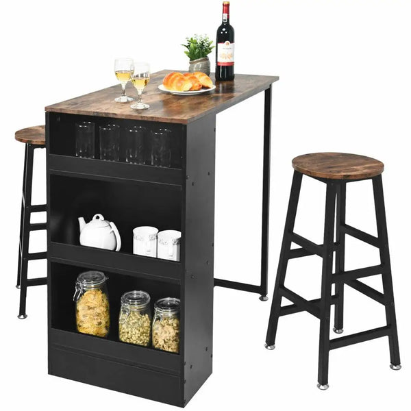 3 Pieces Bar Table Set - jenshomeandgardendecor