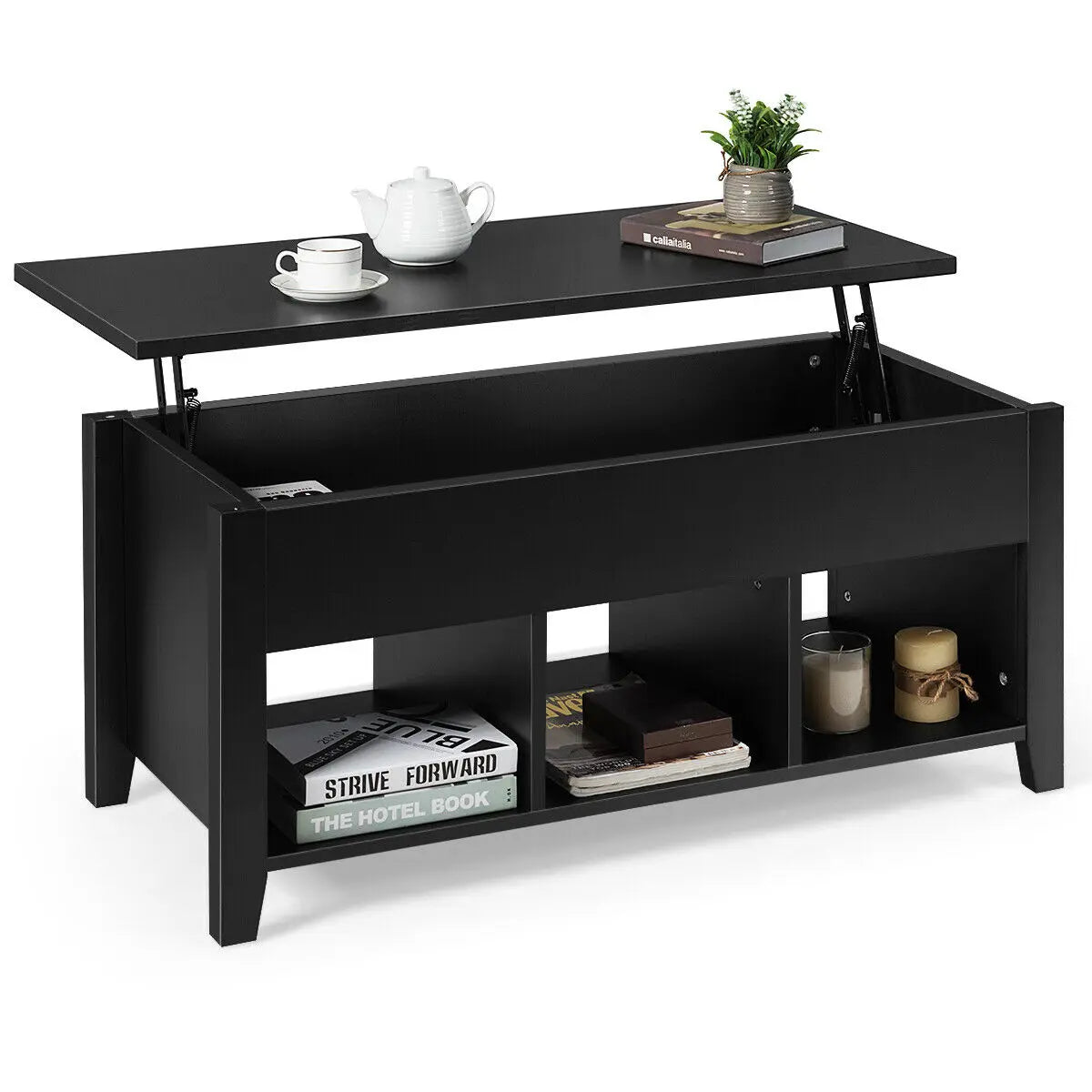 Lift Top Coffee Table w/ Storage Compartment - jenshomeandgardendecor