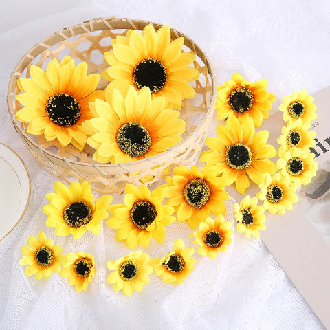 10Pcs Beautiful Silk Sunflowers