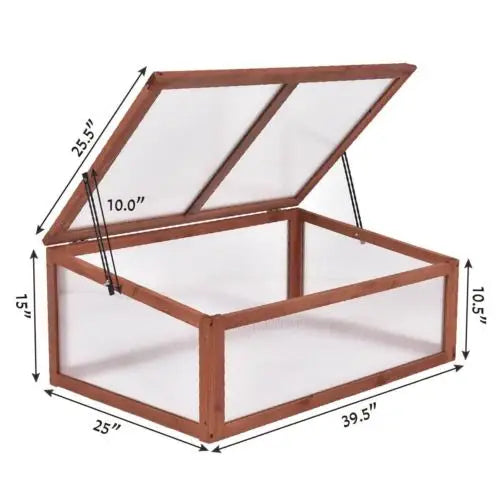 Portable Wooden Green House Cold Frame Raised Beds Protection - jenshomeandgardendecor